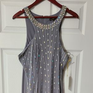 NWT Silver Beaded Gown Size 13
